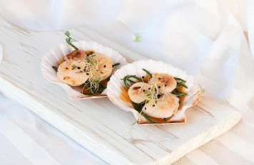Coquilles met zeekraal