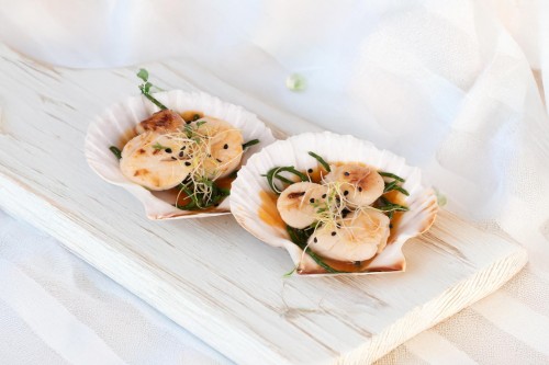 Coquilles met zeekraal
